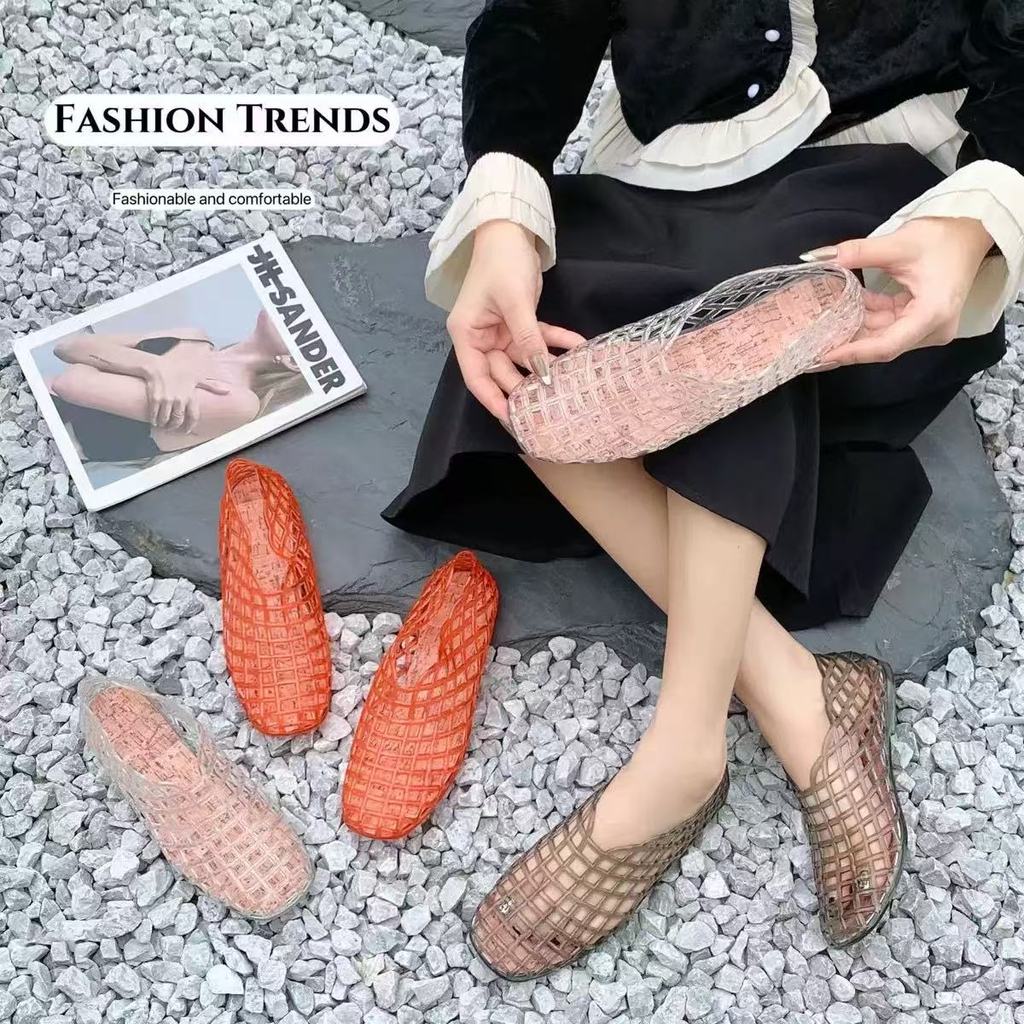 go🚚รองเท้าแตะ โลฟเฟอร์ผู้หญิง เย็นสบาย รองเท้าคริสตัลใส่สบาย รองเท้าแตะ ฤดูร้อน รุ่นใหม่ ลำลอง C-027