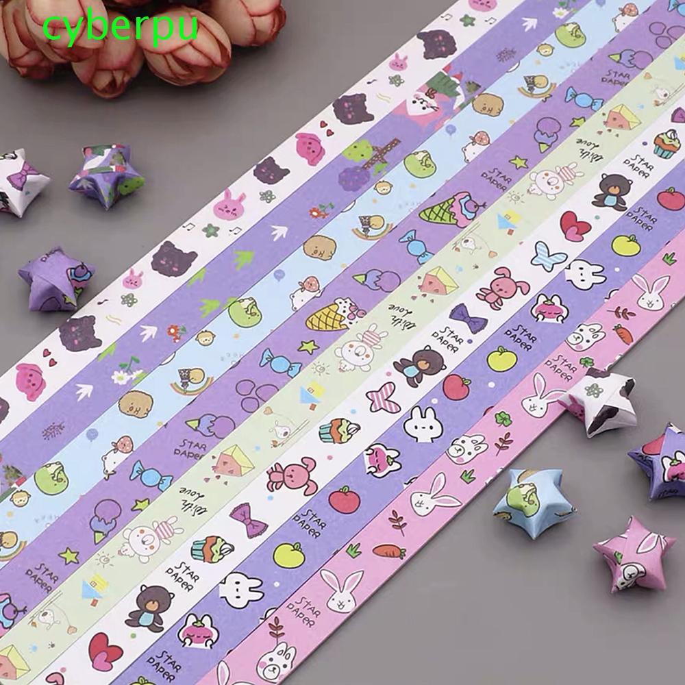 CYBERPULSE Origami Stars Paper, Star Paper Strips Handmade Star Folding Paper, Kawaii สีสัน Lucky De