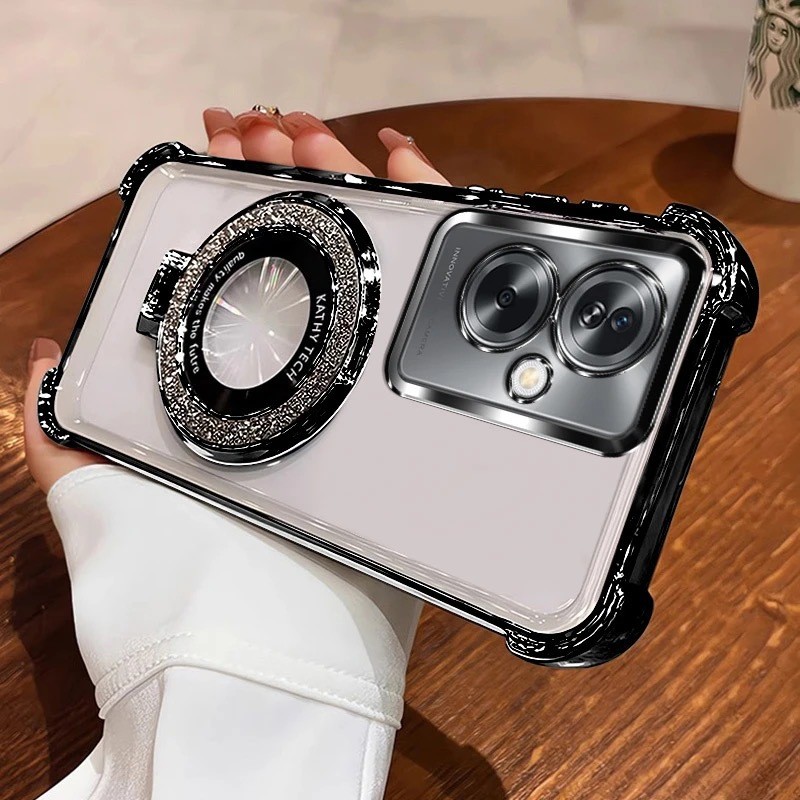 เหมาะสําหรับ oppoReno14/13pro เคสโทรศัพท์ A6A5A3 รุ่น Vitality สี่มุม FindX9 Electroplating K13Turbo