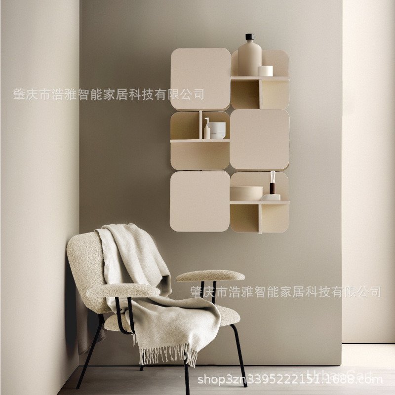 Creative Suspension Wall-Mounted Wall Partition ห้องนอน Multi-Layer Perforated แขวน Partition Storag