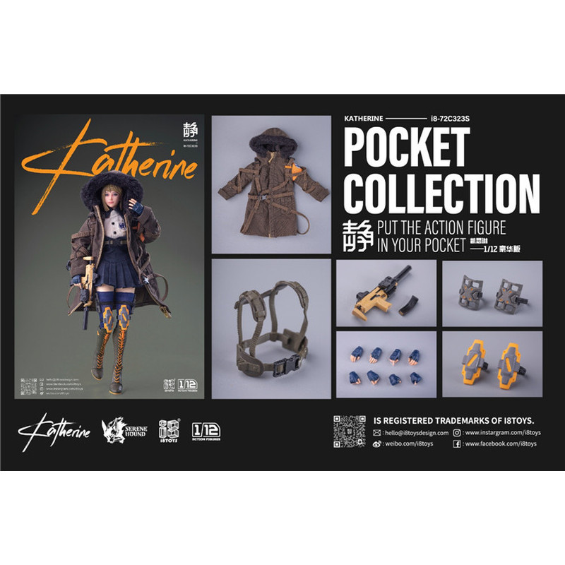 พร้อมสต็อก i8Toys 1/12 Quiet Dog Series Catherine i8-72C323 Action Figure Soldier Figure