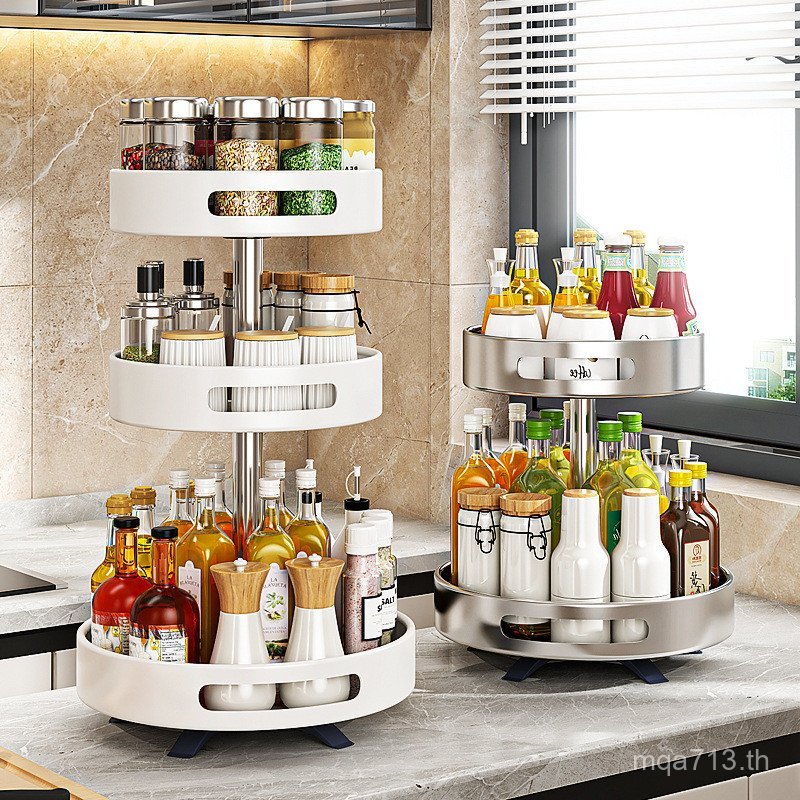 สิ่งประดิษฐ์ชั้นวางจัดเก็บ ดาฉวน ครัวเรือนหมุนขวดซอสถั่วเหลืองปรุงรสเคาน์เตอร์ปรุงรสจานครัวมัลติฟังก