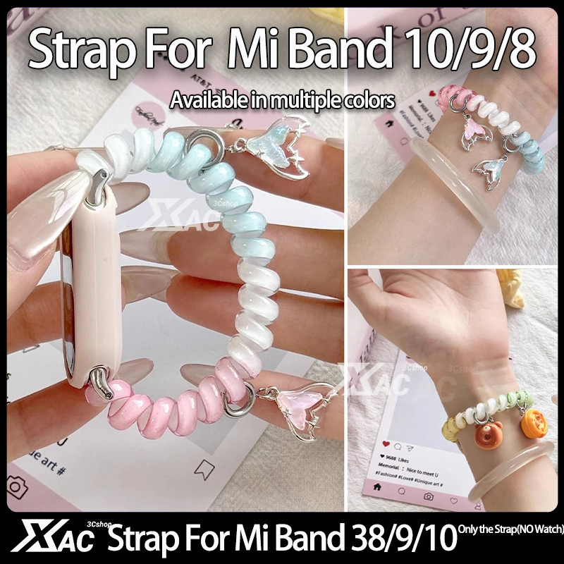 สายนาฬิกาแบบยืดหยุ่นสําหรับ mi band 10 9 8 nfc miband เข็มขัดเปลี่ยนข้อมืออุปกรณ์เสริมสร้อยข้อมือ correa สําหรับ Xiaomi miband 10 สาย – โปรปัง