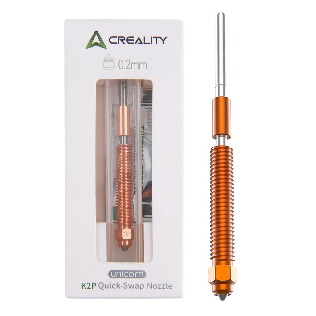 Creality Unicorn K2P Quick-Swap Nozzle 0.2mm for K2 Plus,Creality Hi 3D Printer, Hardened Steel Nozz