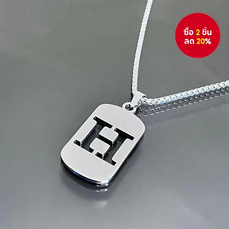 สร้อยคอตัวอักษรส่วนบุคคลเหล็กไทเทเนียมสไตล์เกาหลีเครื่องประดับคู่โซ่กระดูกไหปลาร้าอินเทรนด์