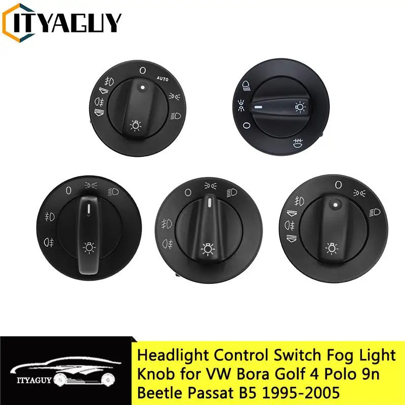 ไฟตัดหมอกรถไฟหน้าควบคุมสวิตช์ลูกบิดสําหรับ VW Jetta Bora Golf MK4 Passat B5 Polo 9N Lupo ใหม่ Beetle