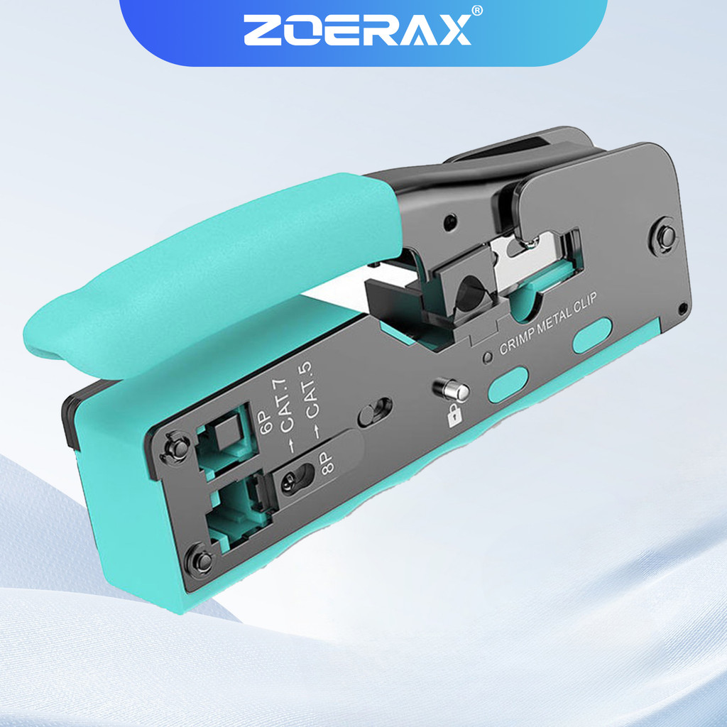 Zoerax RJ45 คีมย้ําหางปลา สําหรับ Cat7 Cat6 Cat8 Cat6a Cat5e Cat5 8P8C