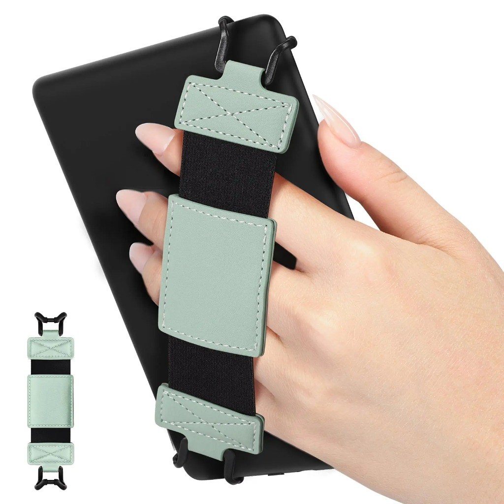 High-Elasticity Soft Hand Strap สําหรับ Samsung A11 A9 8.7 A7 Lite T225 T220 E-Book แท็บเล็ตสีดํายืดสบาย Grip