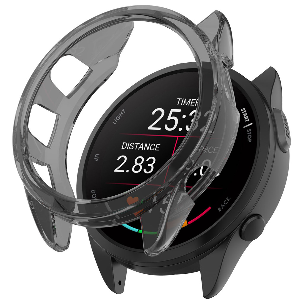 กรณี TPU โปร่งใส for Garmin Forerunner 165/Forerunner 165 Music ป้องกัน Gores เชลล์ป้องกันหน้าจออ่อนกรอบฝากกันชน - รูปที่ 5