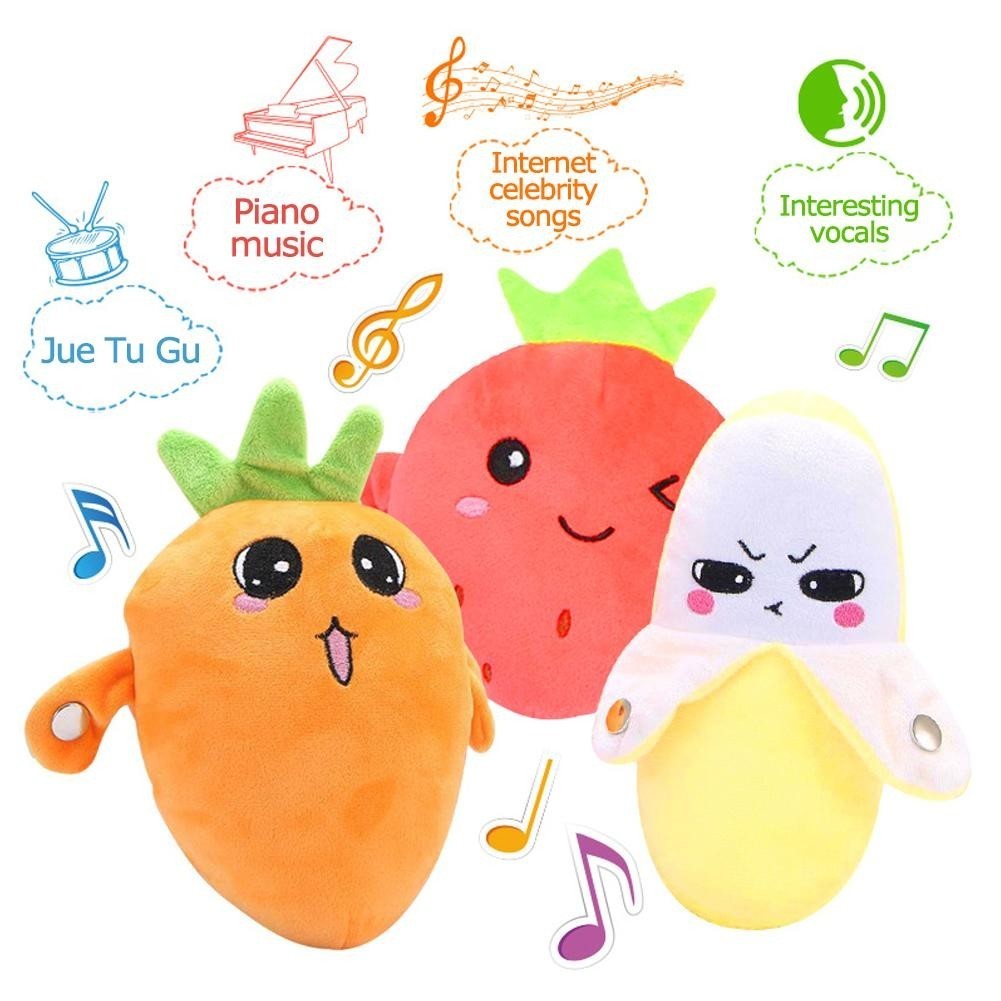 สร้างสรรค์เหนี่ยวนําผลไม้กล้วยจังหวะเปียโนร้องเพลงของเล่นตุ๊กตาผู้ปกครองเด็กสนุกของเล่นแบบโต้ตอบวันเกิดของขวัญคริสต์มาส