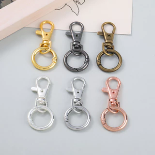 5ชุด ตะขอก้ามปู ตะขอหมา อะไหล่พวงกุญแจ หมุนได้ พร้อมห่วงสปริงกลม สำหรับ DIY และตกแต่งกระเป๋