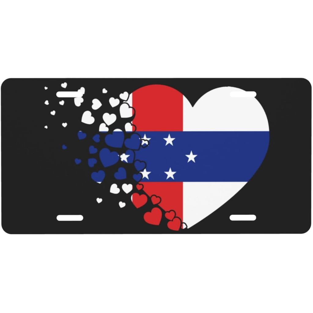 เนเธอร์แลนด์ Antilles ดัตช์ Antilles รูปหัวใจธงป้ายทะเบียนสําหรับผู้ชายผู้หญิงส่วนบุคคลตกแต่งรถด้านห