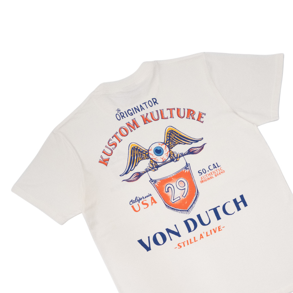 เสื้อยืด Von Dutch 1594 สีขาวหัก
