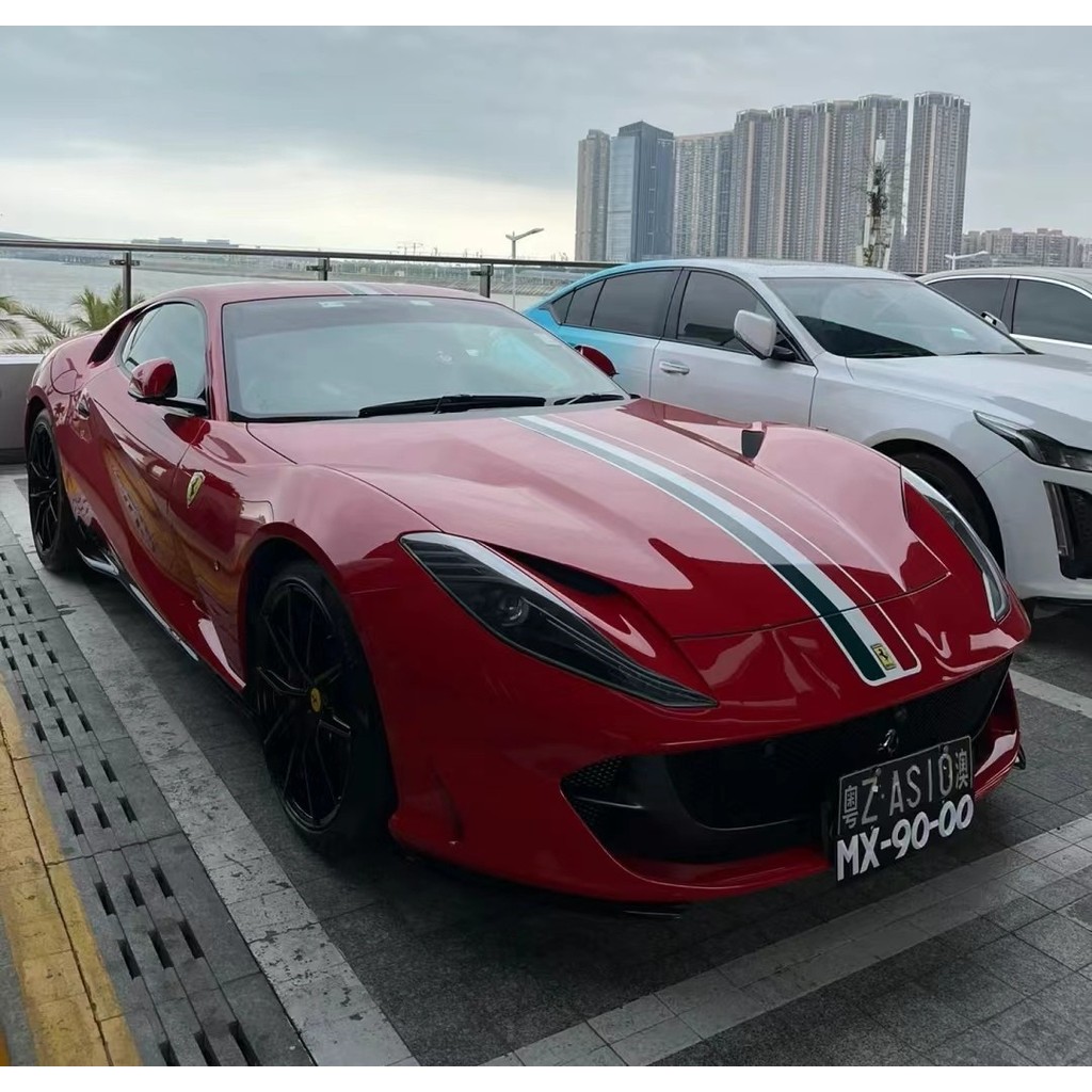 Ferrari 812Superfast สติ๊กเกอร์ติดรถยนต์แบบไดนามิกดึงดอกไม้ GTS รุ่นแข่งรถดัดแปลงสติกเกอร์ฝากระโปรงร