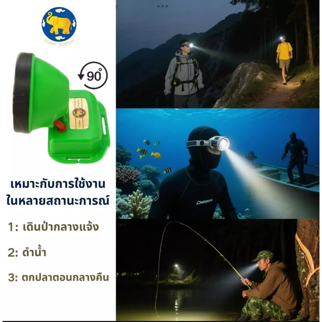 Nova-6705 ไฟฉายคาดหัว กบยาง ไฟฉาย สว่างมาก แบตใช้ยาว กันน้ำ พกเบา สำหรับแคมป์ปิ้ง ตกปลา เดินป่า thumbnail 5