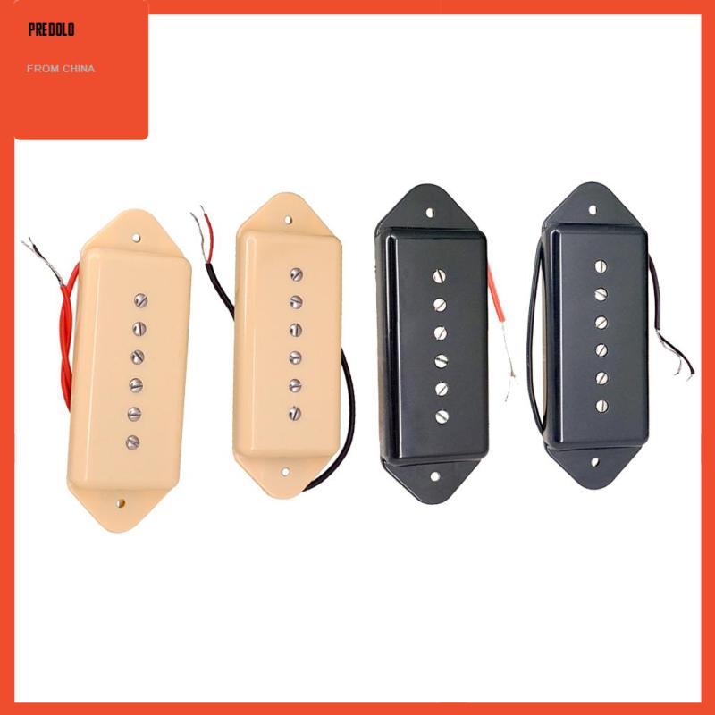 [Predolo] Soapbar P90 Guitar Pickup Neck&Bridge for LP EPI Guitar Replacement Black