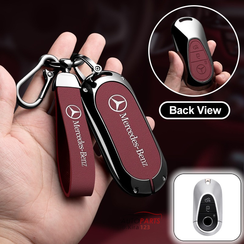 Mercedes Benz หนังกุญแจรถโลหะผสมสังกะสีกุญแจรถสมาร์ทคีย์เคส Protector Mercedes-Benz E/C/S/GLC/Class/