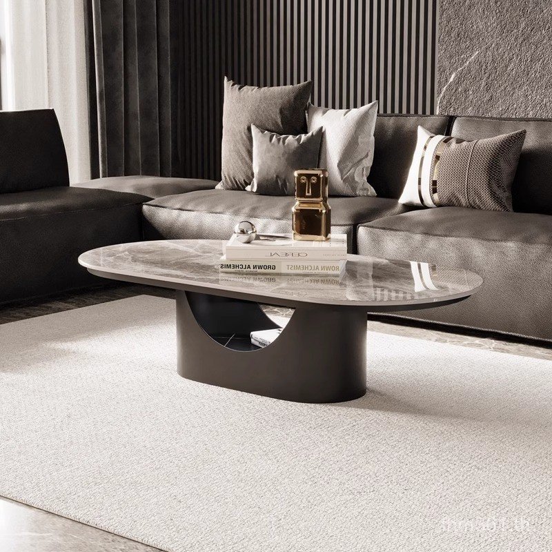 โต๊ะกาแฟสํานักงานสไตล์ใหม่Influencer Minimalist Slateโต๊ะกาแฟในครัวเรือนอิตาเลี่ยนรูปไข่ขนาดเล็กApar