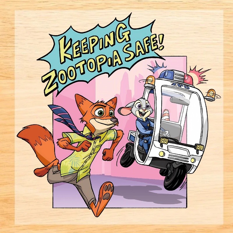 สติ๊กเกอร์ DIY Zootopia Judy และ Nick สำหรับปริ้นเตอร์ความร้อน ตกแต่งเสื้อยืด ราคา ถูกที่สุด ดีลบีเคเค แกลเลอรีภาพที่ 6