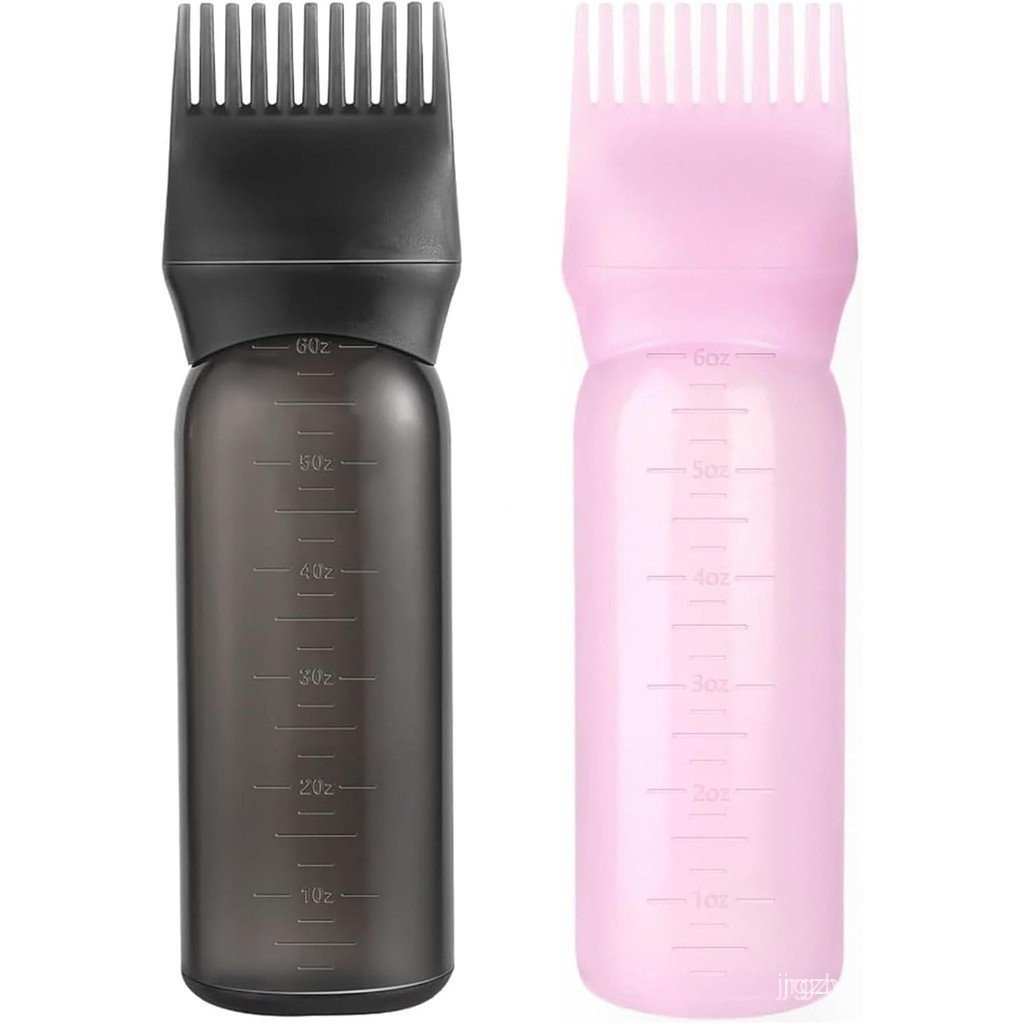 2 แพ็ค Root Comb Applicator ขวด Oil Applicator สําหรับย้อมผม Hair Oiling ขวดที่มีขนาดสําเร็จการศึกษา