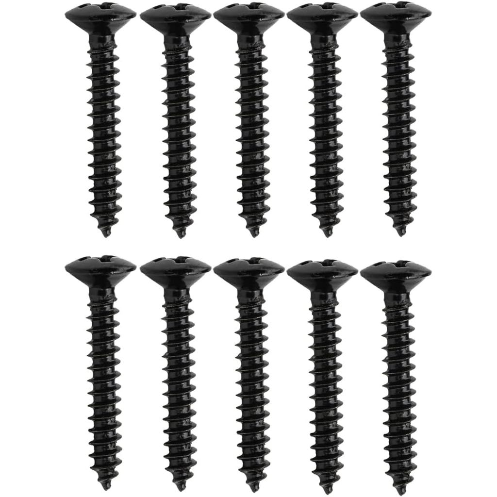 10PCS Ultra 3x20 มม.สแตนเลส Humbucker Pickup แหวนสกรูรถกระบะกรอบรอบทิศทางสกรูติดตั้งสีดํา (สีดํา)