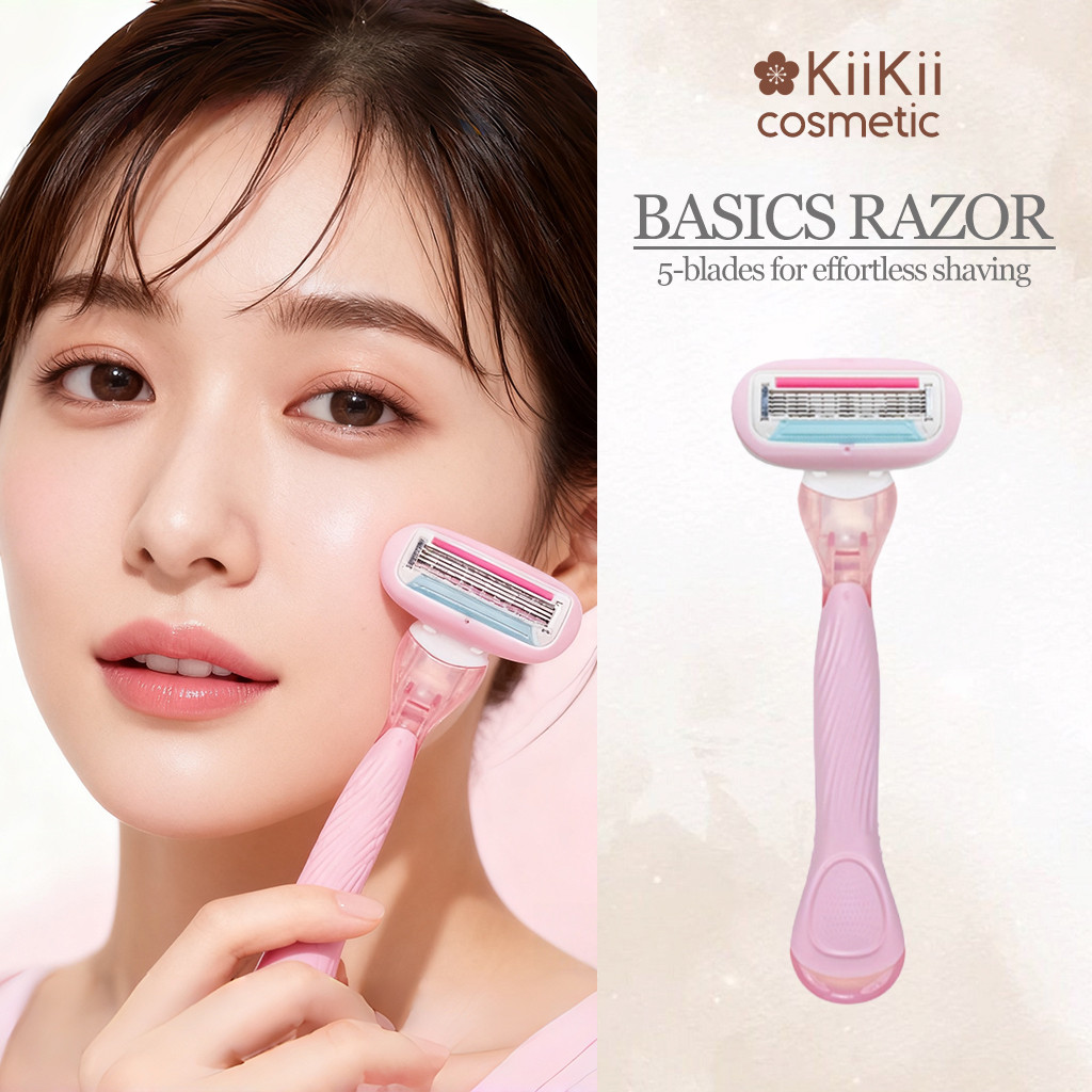 KiiKii Cosmetic มีดโกนขน ที่โกนขน ใบมีดโกน 5 ชั้น เครื่องโกนขนผู้หญิง กำจัดขนรักแร้ เปลี่ยนใบมีดได้ ราคา ถูกที่สุด ดีลบีเคเค