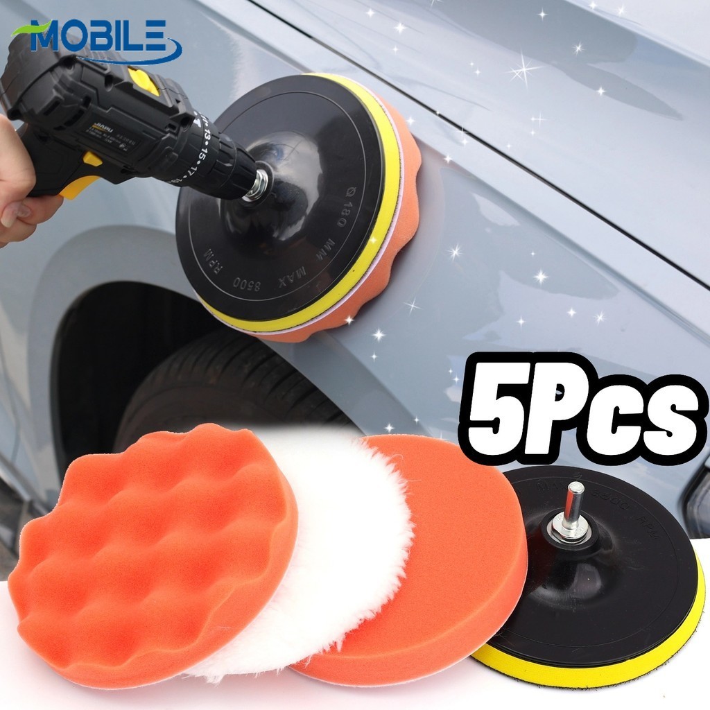 [AUTO&3C]5-Pack Auto Detailing Kitc|ฟองน้ําขัดเงาสําหรับการบํารุงรักษารถยนต์ |  เครื่องสมัครแว็กซ์หล