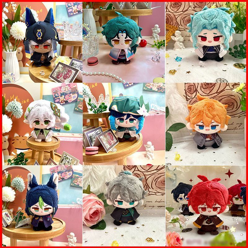 YB3 Genshin Impact การ์ตูนตุ๊กตาตุ๊กตาของขวัญสําหรับสาวจี้พวงกุญแจ II Dottore Tartaglia Nahida Alhai