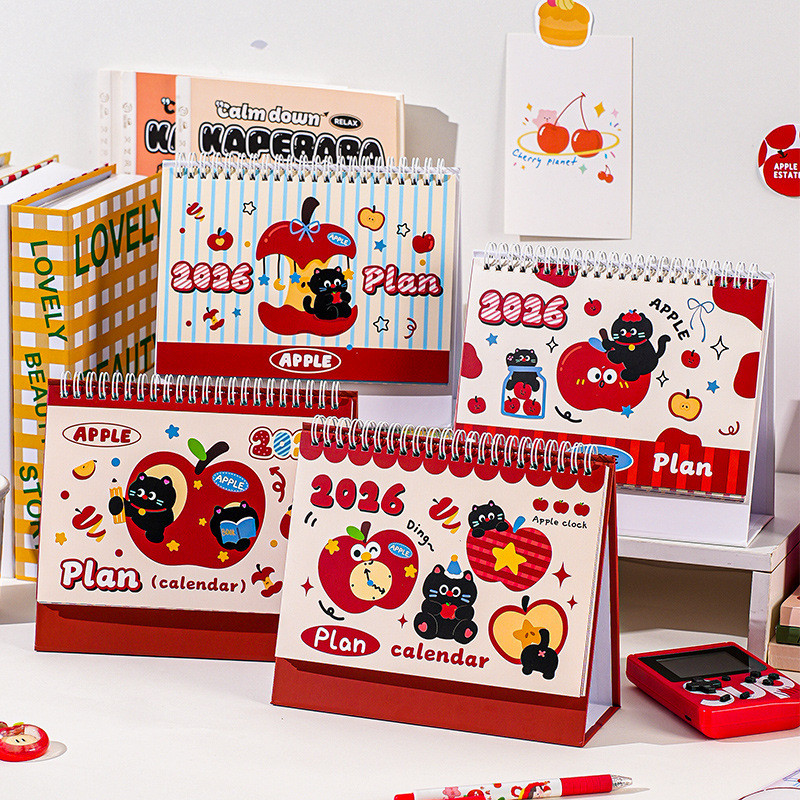 [2026 New Year] Y2K Apple Kitten Plan ปฏิทินตั้งโต๊ะ