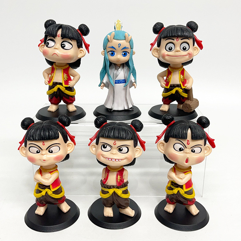 6Magic Child Figure Naza Descending Blind Box Ornament Anime Trendy Toy Cartoon Ao Bing Figurine Des