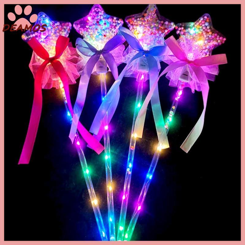 DE Glow Magic Wand Princess Stick Queen Scepter สําหรับเด็กวัยหัดเดินสาวกลางแจ้งฤดูร้อนสําหรับเล่นปา