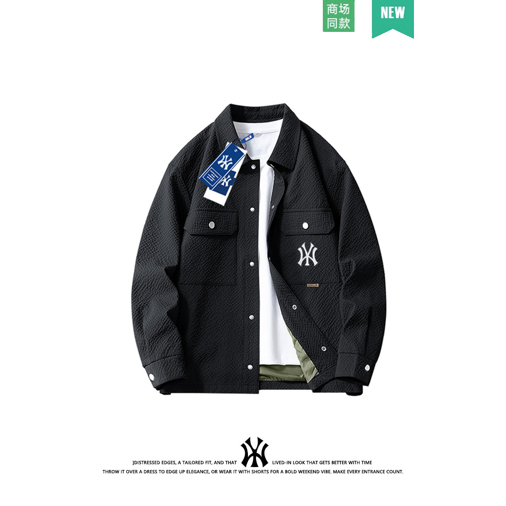 MLB Mens Cargo Jacket Youth Lapel Thin Casual Solid Color All-Match Jacket