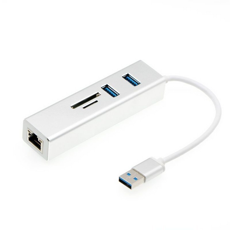 USB3.0 ถึง HUB3.0 USB Gigabit Network Mount Hub RJ45TF/SD Card Reader อลูมิเนียมคอมโบ