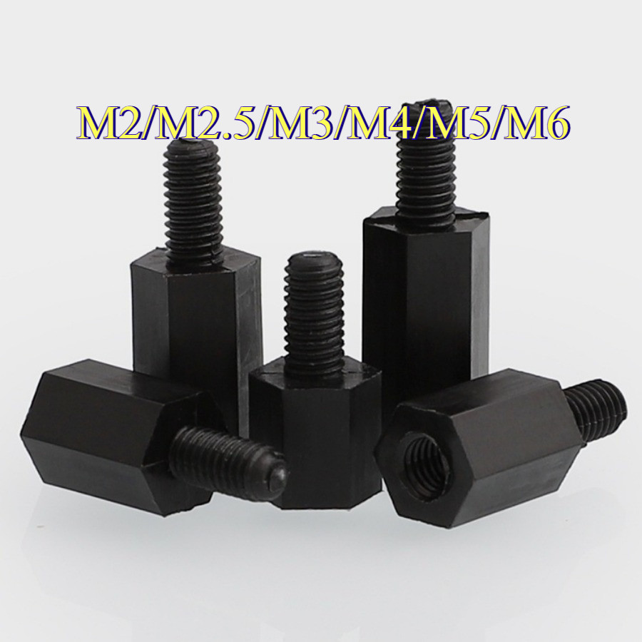 คอไนลอนหกเหลี่ยมหัวเดียว, คอลัมน์แยก, คอลัมน์รองรับ, คอลัมน์สเปเซอร์, สกรูแกนพลาสติก M2/M2.5/M3/M4/M