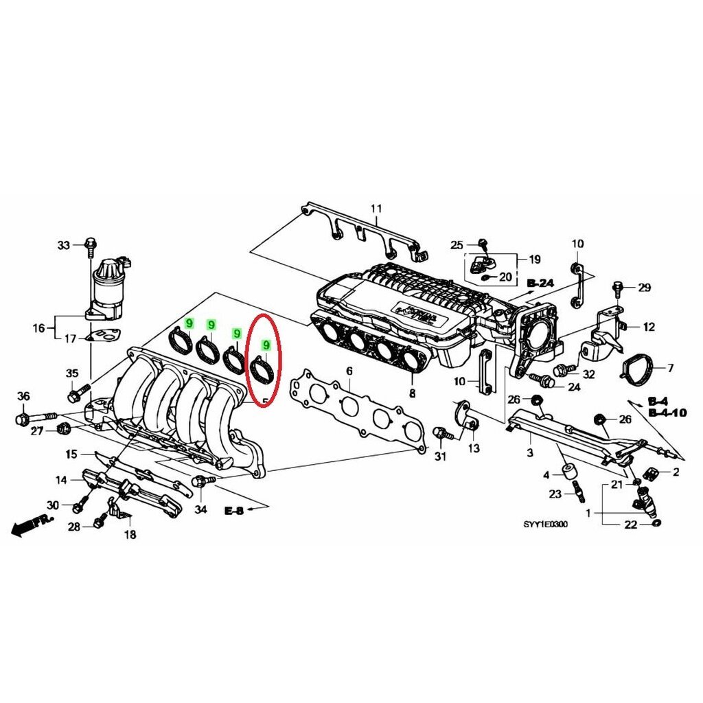 โอริง ท่อไอดี ปีกผีเสื้อ HONDA CITY GM2 JAZZ GE 2008-2013 FREED 2008-2016 L13Z1 1.3 L15A7 1.5