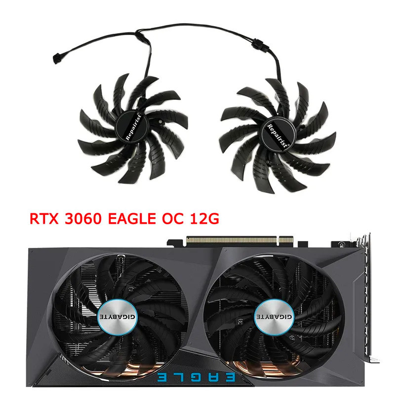 2 ชิ้น/ชุด 100 มม.(95 มม.) T129215S/BH GPU Cooler พัดลมสําหรับ GIGABYTE GTX1660Ti RTX2070 RTX 3060/3