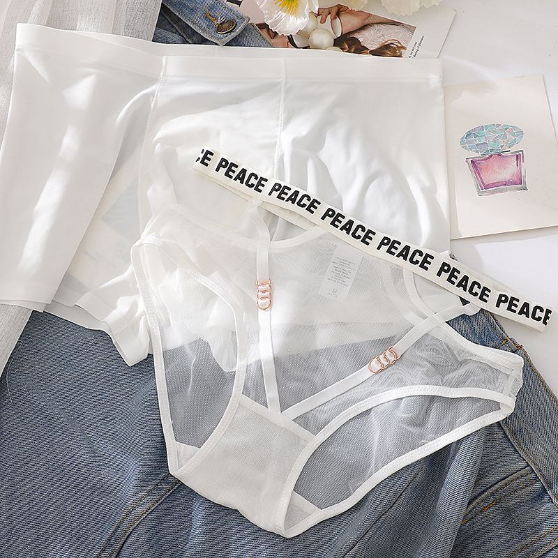 冰丝情侣内裤一男一女性感纯欲情调网纱透明轻薄透气低腰短裤套装Couple Underwear for One Man and One Woman25.11.26