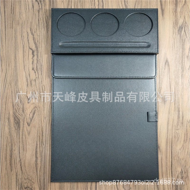 การเขียนสํานักงานไม้คุณภาพสูงหนา pu Backing Board Conference Business Conference Coaster หนัง a4 โฟล