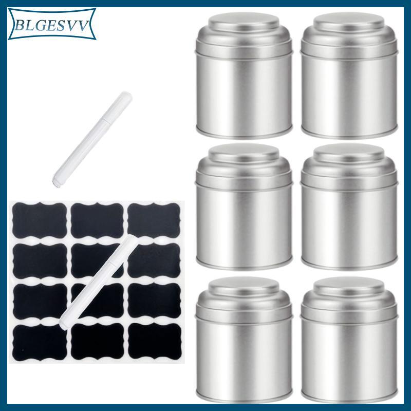 Blg ที่ว่างเปล่าชา Stashes Jar คอนเทนเนอร์โลหะสําหรับสมุนไพรเก็บชาหลวมกาแฟคอนเทนเนอร์โลหะชากล่องสามา