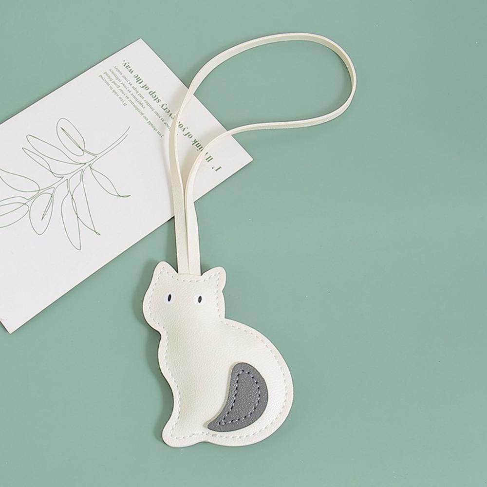 Feline เครื่องประดับรถยนต์น่ารักกระเป๋าแฟชั่น Charm ทนต่อการสึกหรอแบบพกพา Pu จี้หนังสําหรับรถยนต์ครอบครัวใช้การเดินทางทุกวัน - รูปที่ 5