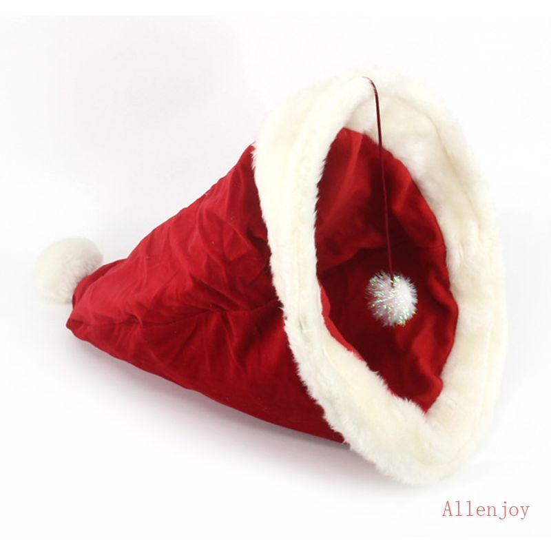 JOY Cat Bed Santa Hat Cats Puppy Warm Bed Kave House เบาะถอดได้