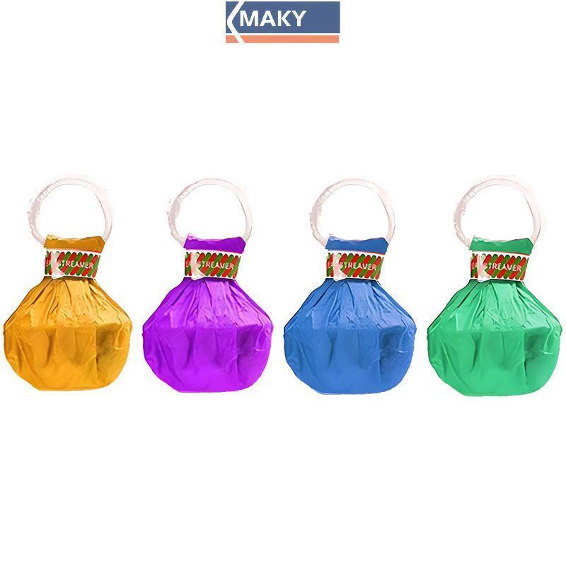 MAKY 10 ชิ้นสีสันมือโยน Confetti Poppers โยน Streamers Poppers กระดาษแครกเกอร์ Magic กระดาษริบบิ้นสํ