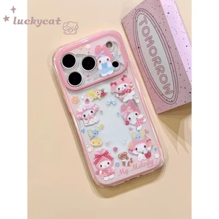 เคสกระต่ายน่ารักหวานเข้ากันได้กับ iPhone 17 16 15 14 13 12 11 Pro Max X Xr Xs Max 7 8 Plus SE2020