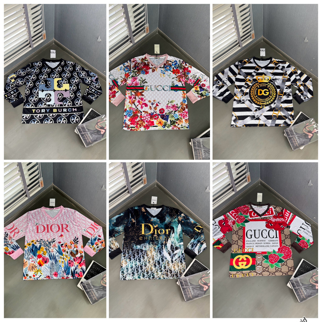 Chanaphat เสื้อคอวีแขนยาว ผ้ายืดนาโนเนื้อนิ่มลื่น ใส่สบาย ลายสวยคมชัดค่ะ