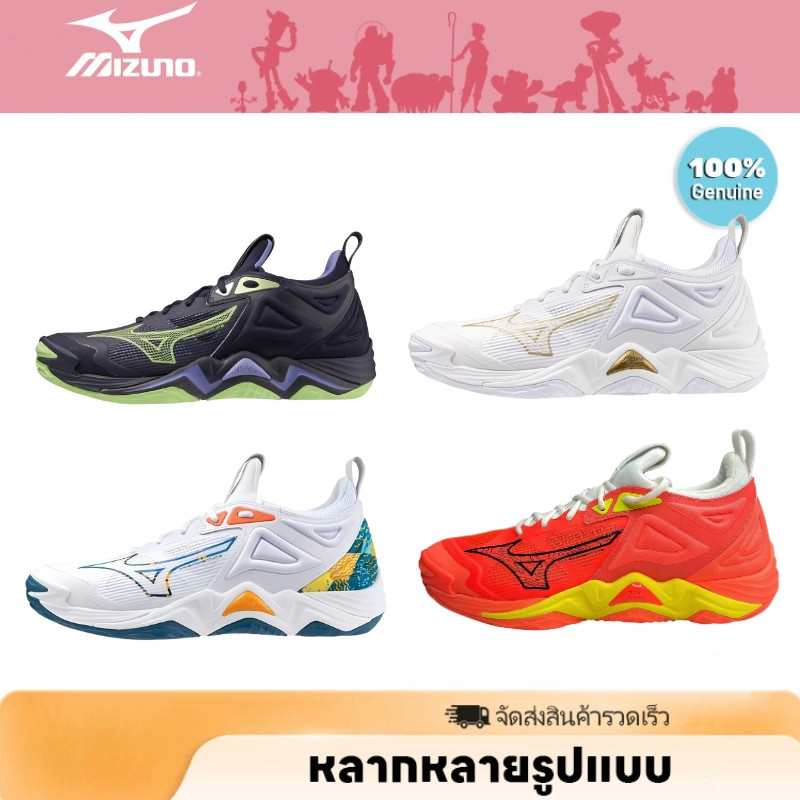 ของแท้ 100% Mijin Wave Power 3 รองเท้ากีฬาผู้ชายผู้หญิงรองเท้าวิ่ง O48C