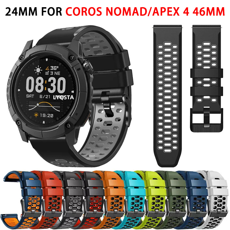 ใหม่ 24 มม.สายนาฬิกาซิลิโคนสําหรับ COROS APEX 4 46 มม.NOMAD สายนาฬิกาสร้อยข้อมือสายรัดข้อมือ Correa