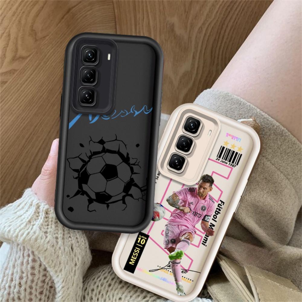ปลอกสําหรับ INFINIX HOT 50 4G INFINIX X6882 X6882B น่ารักซิลิโคน Messi กันกระแทก TPU กรณี