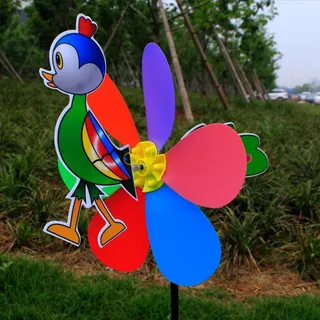จัดส่งจากประเทศไทย กังหันลมการ์ตูน ยู่ลี่ ที่มีสีสันพลาสติกสัตว์ผึ้งหกสีกังหันลม,สามมิติหมุนลมบ้านตกแต่งสวน