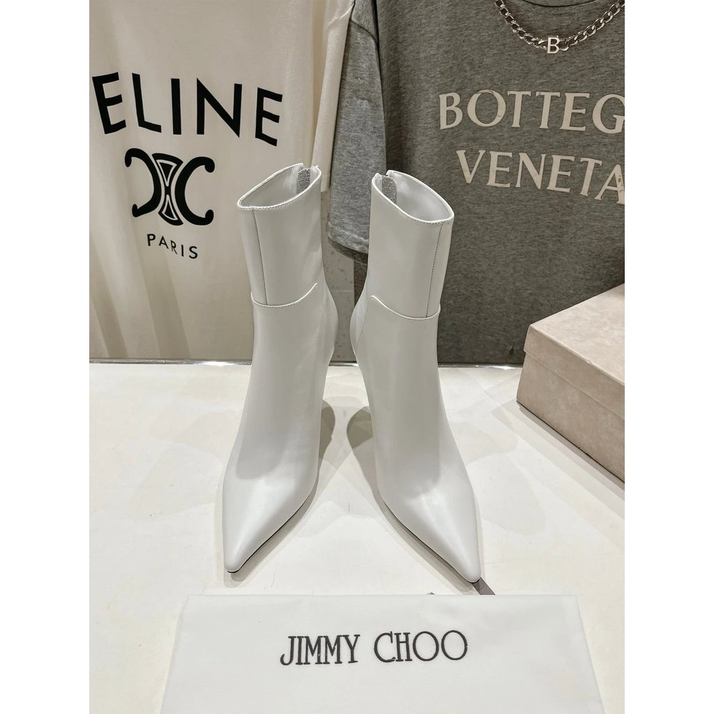 รองเท้าส้นสูง Jimmy Choo สำหรับสุภาพสตรี ดีไซน์ใหม่ calf leather laced-up