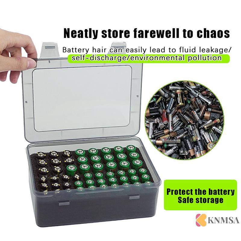 KNMSA] Battery Storage Holder Holder Holds 54 AA AAA Battery, Battery Box Case Original Garage Conta